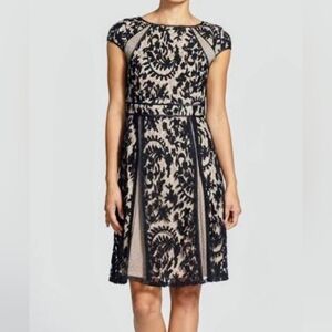 Adrianna Papell Black and Cream Mini Dress